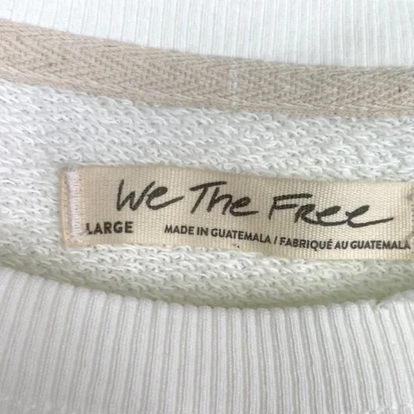 FREE PEOPLE We The Free NEW Camden Sweatshirt Size L White - Picture 11 of 12